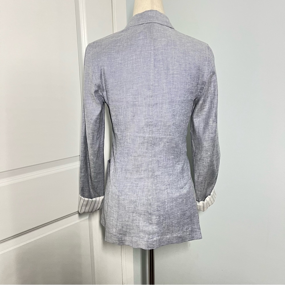 Theory linen blend chambray jacket size 0 - Picture 8 of 11